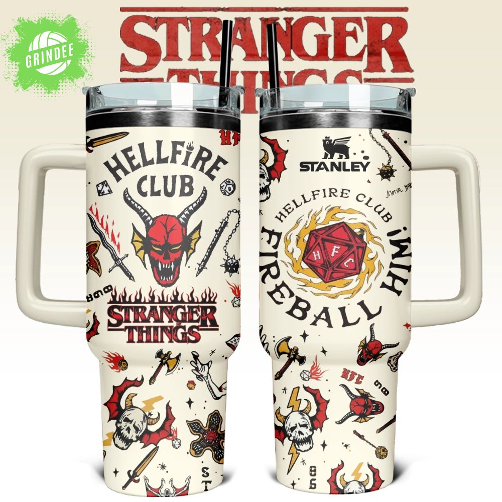 Stranger Things Custom Stanley Quencher 40oz Stainless Steel Tumbler With Handle Stranger Things Custom Stanley Quencher 40oz Stainless Steel Tumbler With Handle
