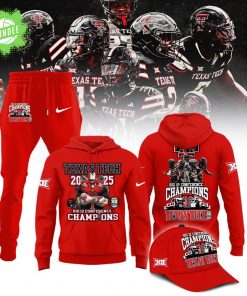 Texas Tech Red Raiders 2025 CHAMPIONS Big12 Football Combo Red Hoodie
