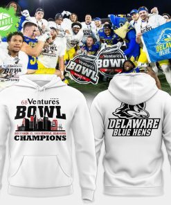 Unisex White Delaware Football 68 Ventures Bowl Bowl Champions Hoodie