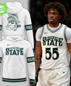 White Michigan State Spartans Basketball Retro Uniform Hoodie – Limited Edition