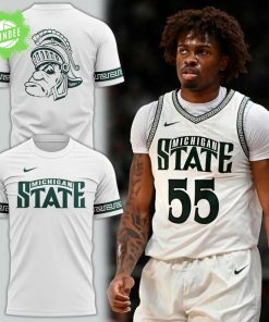 White Michigan State Spartans Basketball Retro Uniform T-Shirt – Limited Edition