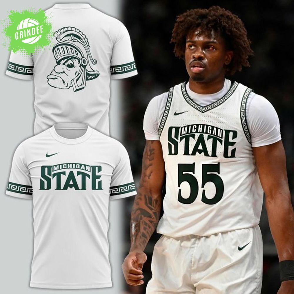 White Michigan State Spartans Basketball Retro Uniform T-Shirt - Limited Edition White Michigan State Spartans Basketball Retro Uniform T-Shirt - Limited Edition