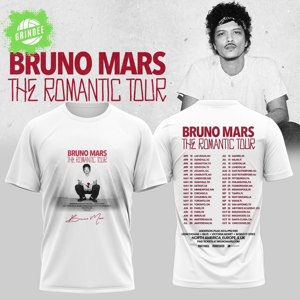 Bruno Mars “The Romantic “ Tshirt Bruno Mars “The Romantic “ Tshirt