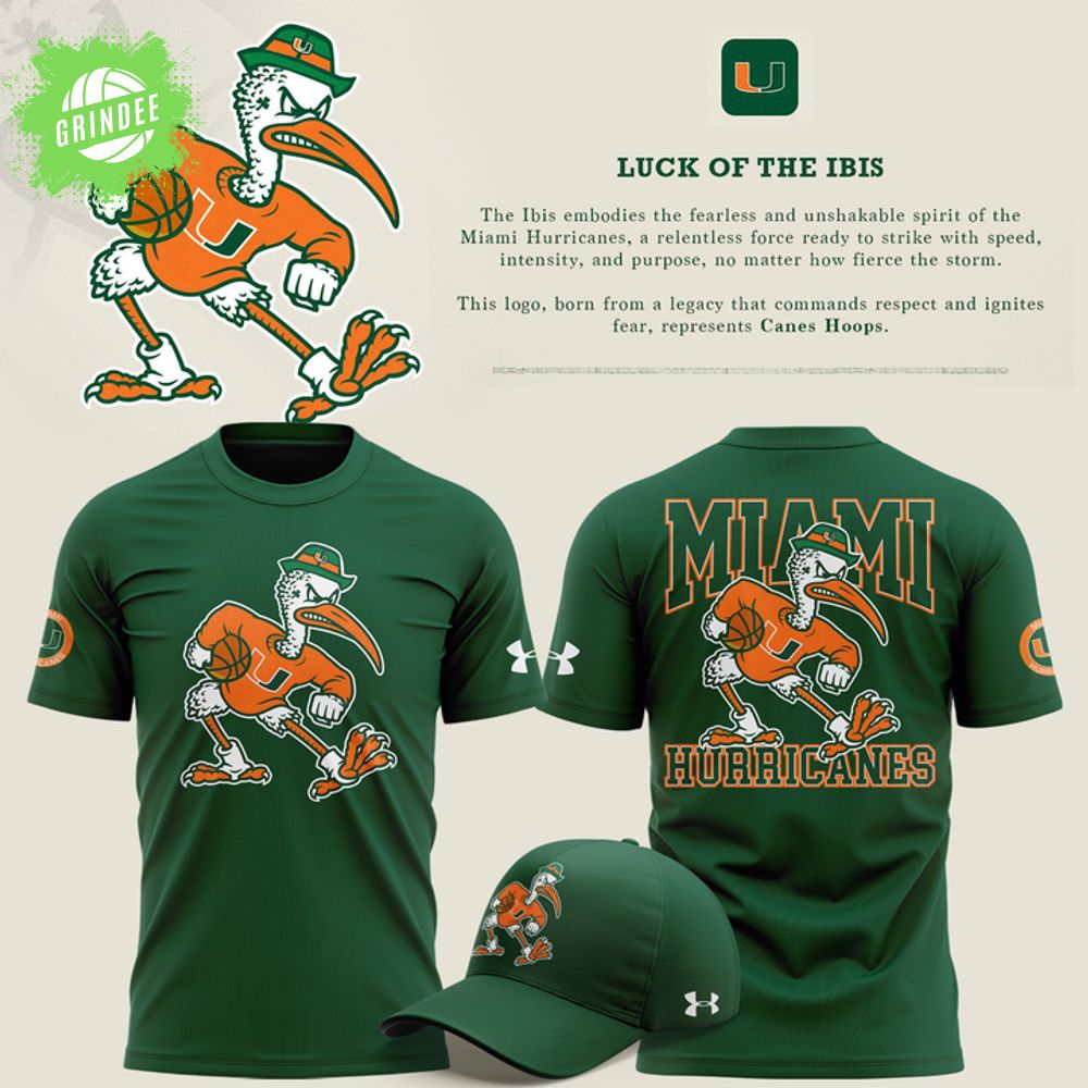 Canes Men’s Basketball "Luck of the Ibis" Limited Edition T-shirt - Green Canes Men’s Basketball "Luck of the Ibis" Limited Edition T-shirt - Green