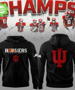 INDIANA HOOS 🏈 Rose Bowl x Peach Bowl Champs Black Hoodie