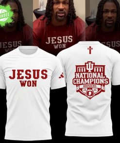 Indiana Hoosiers ” Jesus Won” 2026 National Champions Limited Edition W Shirt