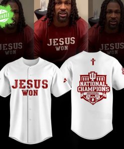 Indiana Hoosiers ” Jesus Won” 2026 National Champions Limited W Jersey