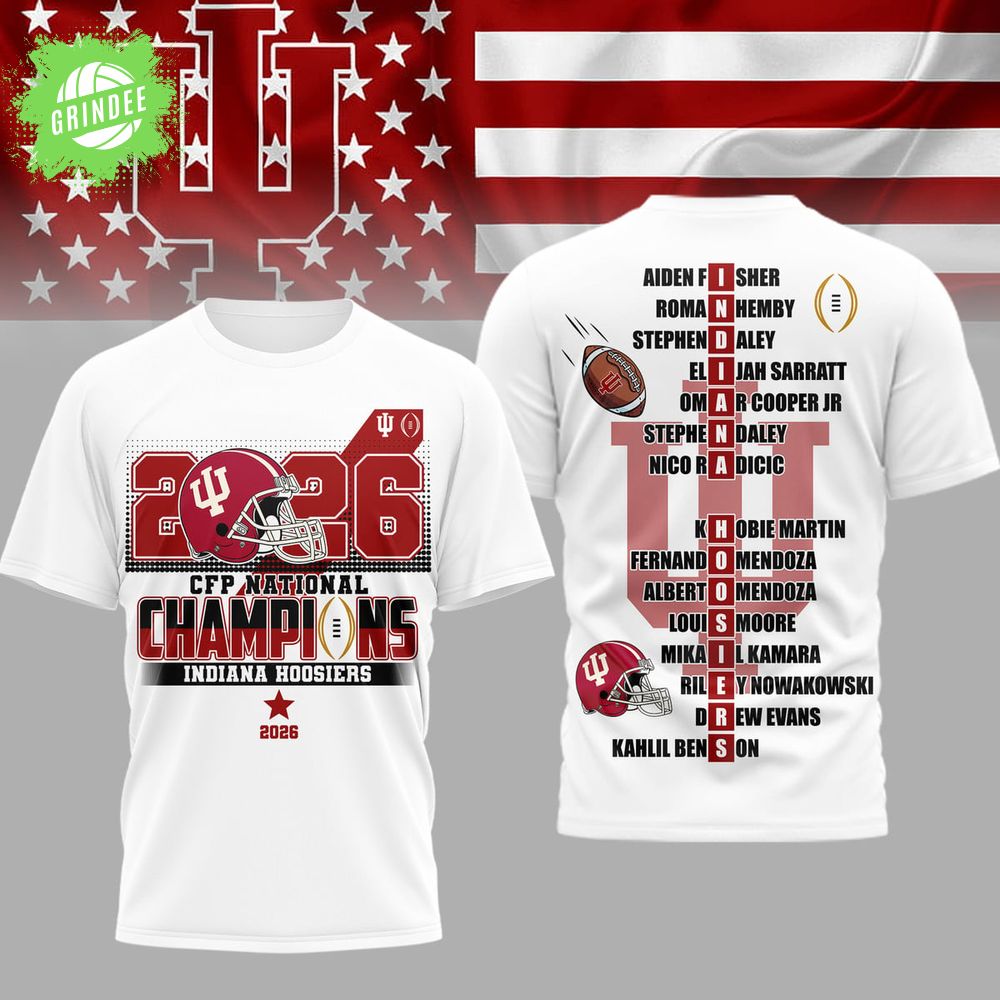 Indiana Hoosiers | Premium NCAA 2026 CFP National Champions 3D Shirt Indiana Hoosiers | Premium NCAA 2026 CFP National Champions 3D Shirt