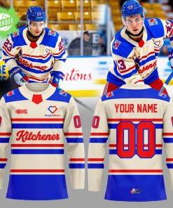 Kitchener Rangers WARMUPS RTown BattleBuilt Combo Hockey Jersey Custom Name, Number