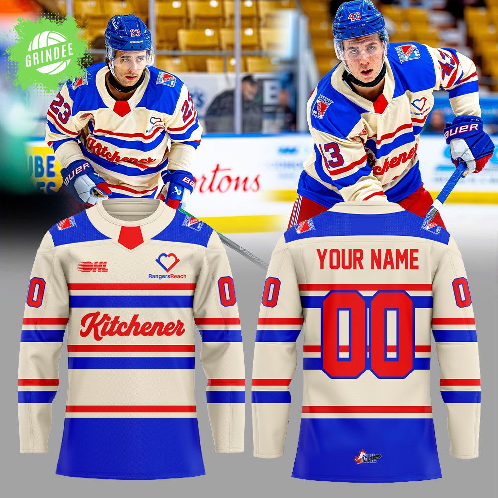 Kitchener Rangers WARMUPS RTown BattleBuilt Combo Hockey Jersey Custom Name, Number Kitchener Rangers WARMUPS RTown BattleBuilt Combo Hockey Jersey Custom Name, Number