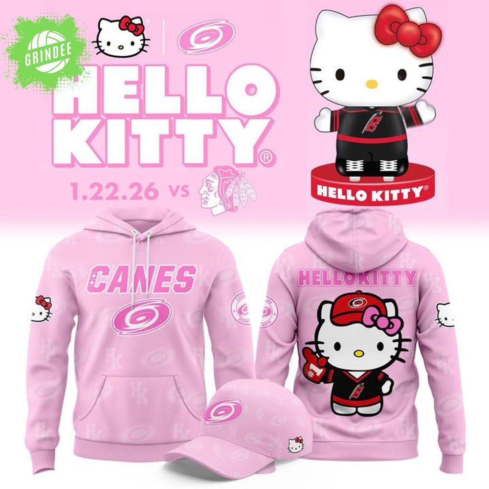 Limited Edition Carolina Hurricane '' Hello Kitty Night '' 2026 Hoodie Limited Edition Carolina Hurricane '' Hello Kitty Night '' 2026 Hoodie