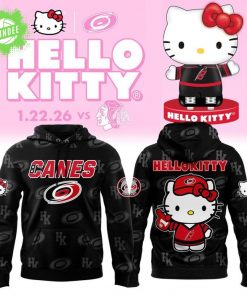 Limited Edition Carolina Hurricane ” Hello Kitty Night ” 2026 Hoodie(Black)