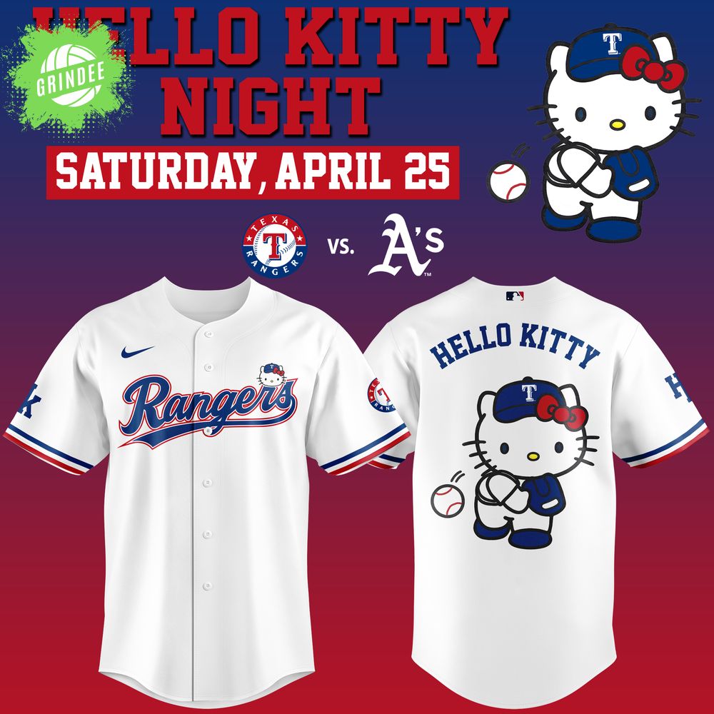 Limited Edition Texas Rangers x Hello Kitty Night Jersey 2026 Limited Edition Texas Rangers x Hello Kitty Night Jersey 2026