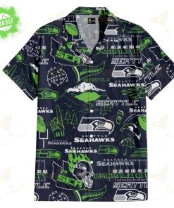 NFL Seattle Seahawks Football Hawaiian Shirt | Personalized Go Hawks Hawaiian Shirt