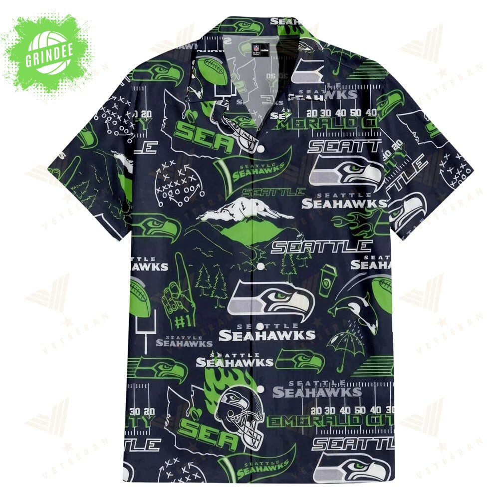 NFL Seattle Seahawks Football Hawaiian Shirt | Personalized Go Hawks Hawaiian Shirt NFL Seattle Seahawks Football Hawaiian Shirt | Personalized Go Hawks Hawaiian Shirt