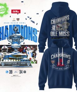Ole Miss Sugar Bowl Champions 2026 Blue Hoodie
