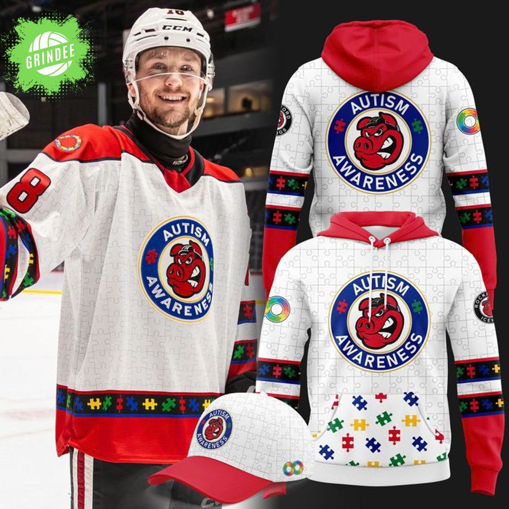 Rockford IceHogs 2026 Autism Awareness Specialty Hoodie Rockford IceHogs 2026 Autism Awareness Specialty Hoodie