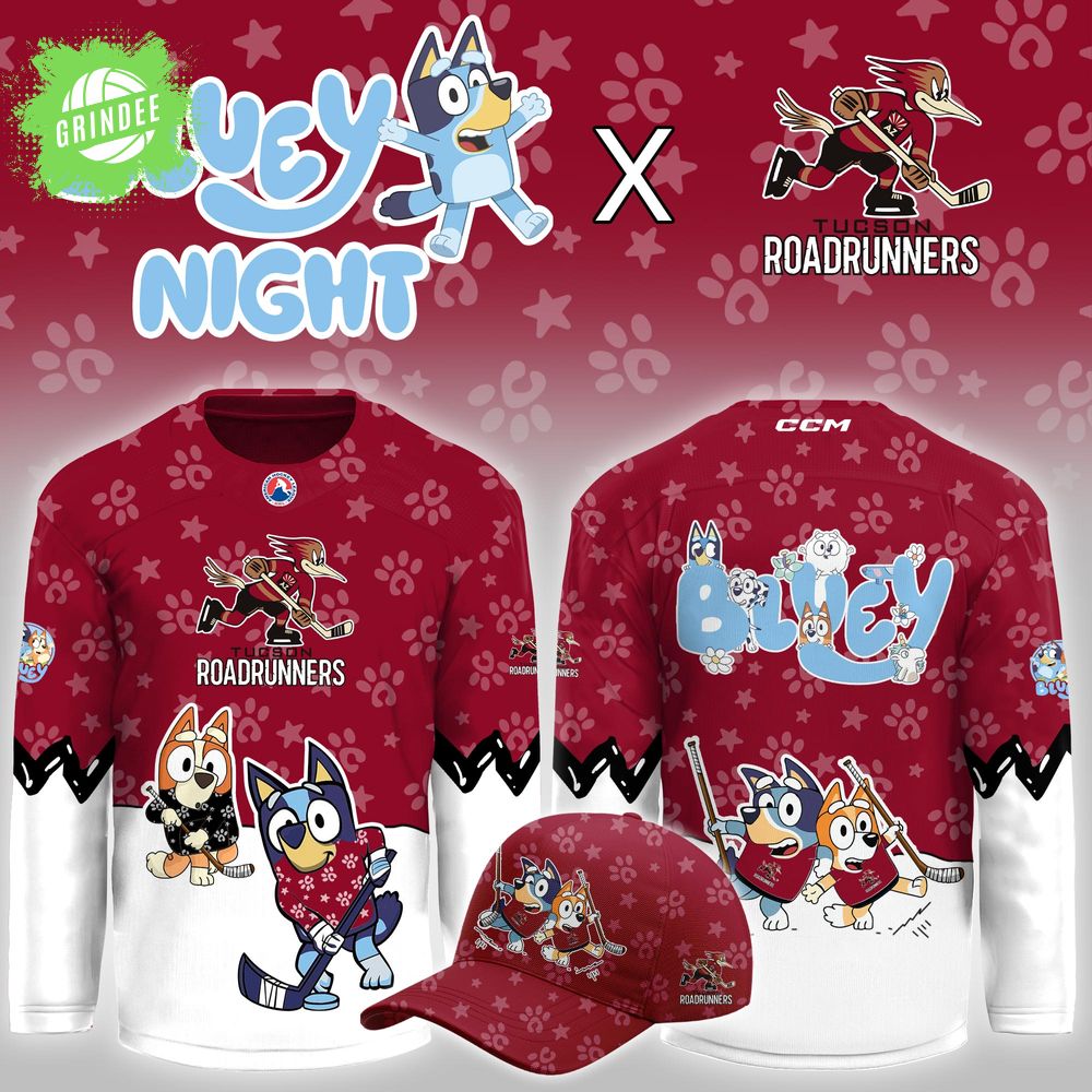 Tucson Roadrunners Bluey Night Game Limited Hockey Jersey Tucson Roadrunners Bluey Night Game Limited Hockey Jersey