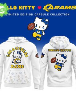 Unisex Los Angeles Rams x Helllo Kitty Night 2025 Hoodie-White(Updated Version)
